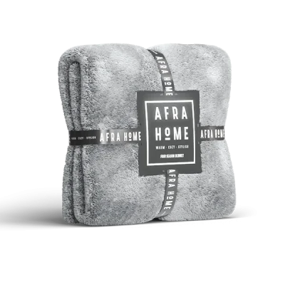 پتو دونفره طوسی روشن افرا